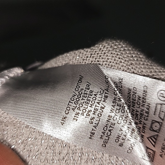 Ann Taylor Silver Metallic Button Front Sweater - Picture 8 of 10